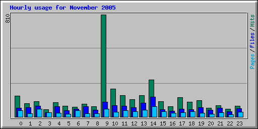 Hourly usage for November 2005